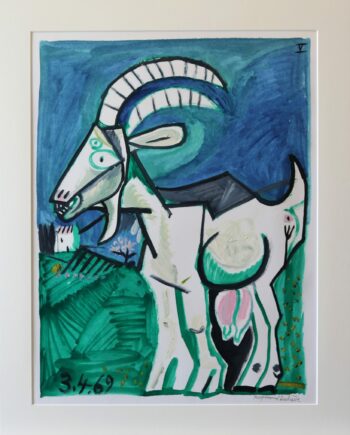 chèvre-3-4-69 - Peinture Huile - Raymond Debiève