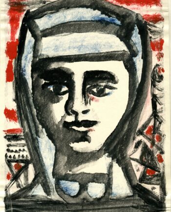Femme de mineur - Michel Debiève - Monotype - 1957 - 18x21cm