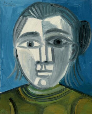 Portrait aux cheveux gris - Raymond Debiève - 1982 - 27x21cm