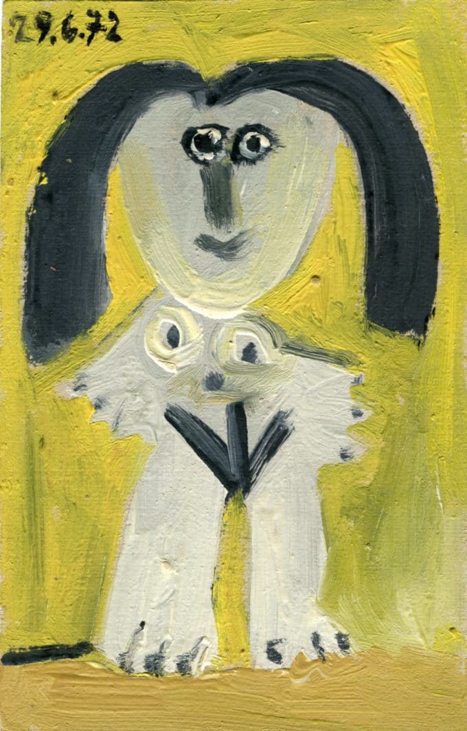 Femme nue sur fond jaune - Raymond Debiève