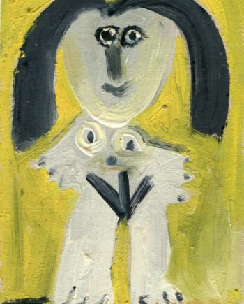 Femme nue sur fond jaune - Raymond Debiève