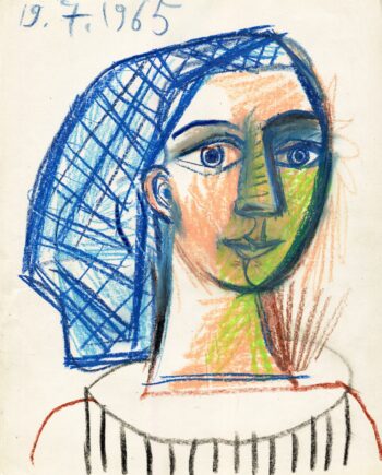 Femme coiffe bleue - Raymond Debiève