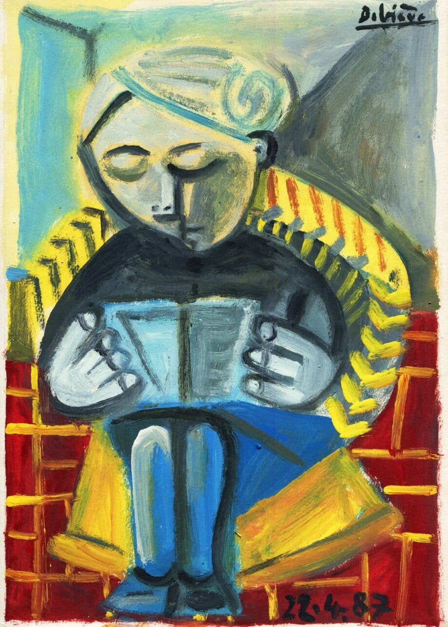 Lectrice au fauteuil tressé - Raymond Debiève