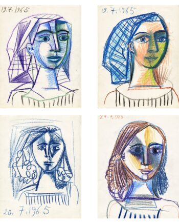 4 portraits de femmes à la coiffe - Raymond Debiève