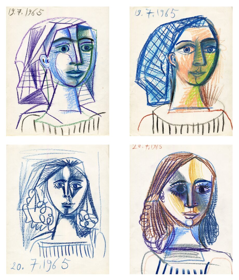 4 portraits de femmes à la coiffe - Raymond Debiève