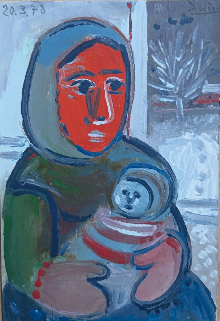 Mère et enfant en hiver - Raymond Debiève