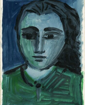 R. Debiève - Femme chemise verte 14x10