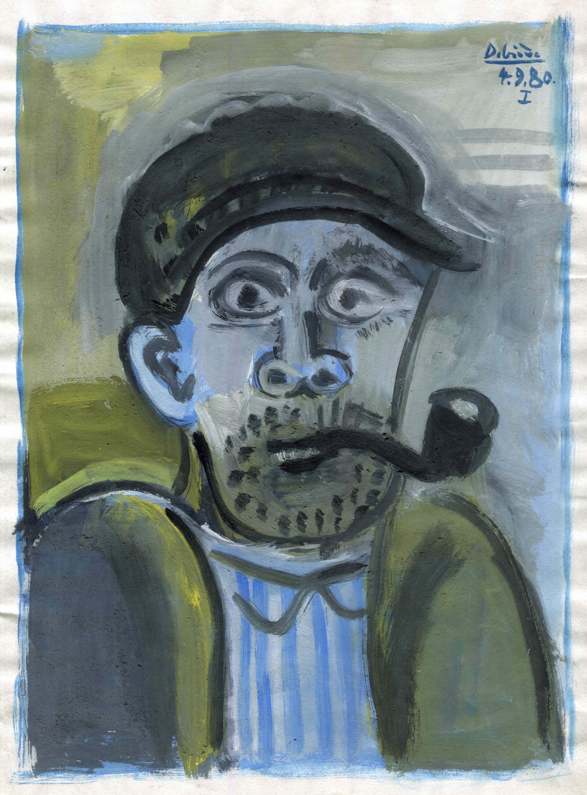 marin au port - Raymond Debiève -27x21